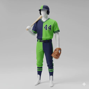 Custom Baseball Uniform Men Green for Jersey Short Sleeve 100%Polyester Breathable Plus Size All Seasons Adult Team Appa - Product Image 2