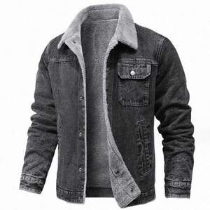 Veste en fourrure pour homme en gros, veste universitaire en cuir véritable sur mesure, col montant, lettre, uni, teinture unie, fermeture éclair pour l'hiver, moto - Product Image 2