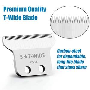 Lot de 2 lames larges de rechange 2215 pour tondeuse, lames réglables en acier inoxydable à écartement nul, type de prise US, argent - Product Image 5