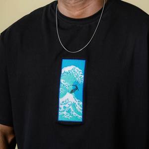 เสื้อยืดคอกลม100% พิมพ์ลายและปักลายสีทึบเสื้อยืดพอดีตัว - Product Image 4