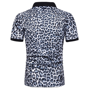 Camisa de Verano para Hombre, Estampado de Leopardo, Tejida, 100% Algodón, Transpirable, Estilo Casual, Manga Corta, Cuello Camisero, Colores Personalizados - Product Image 2