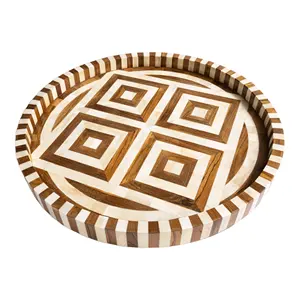 Bandeja Decorativa de Lujo con Incrustaciones de Hueso Hecha a Mano, para Mesa de Centro, Decoración del Hogar, Artículo de Regalo - Product Image 6