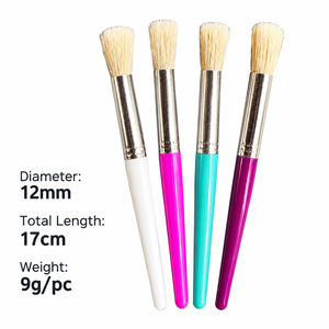 Ensemble de 6 pinceaux à poils de porc personnalisés, pinceaux plats et en forme de fillette pour la peinture acrylique et à l'huile, vente en gros OEM - Product Image 6