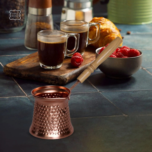 Vente en gros de thé couvert de couleur cuivre conçu ottoman café marmite turque Delight Pot turc double cafetière bouilloire ensemble - Product Image 4