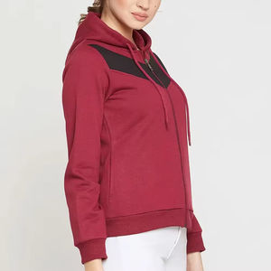 Sweat-shirts à capuche pour femmes 100% coton, fermeture éclair intégrale, tendance, tenue d'hiver, logo personnalisé, couleur unie, fabriqués au Pakistan - Product Image 2