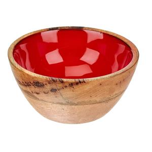 Bol profond en bois de forme ovale pour hôtel bol de service en bois fait main de taille personnalisée avec revêtement en émail pour maison et restaurant - Product Image 6