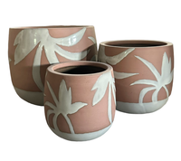 Pots de fleurs et jardinières Les petits pots de fleurs émaillés en céramique vietnamiens de haute qualité avec motif de feuille moderne et prix bon marché