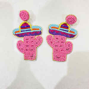 ต่างหูลูกปัดเม็ดเล็กๆที่ทำด้วยมือดีไซน์ดอกไม้สุดน่ารักทันสมัยทันสมัยจากอินเดีย - Product Image 6