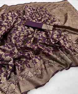 Saree de soirée en coton design pour plus de confort et de style Saree de mariage en riche soie banarasi pour l'opulence - Product Image 5