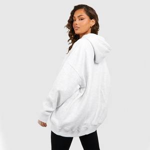 เสื้อฮู้ดดี้ผู้หญิงไซส์ใหญ่ คุณภาพสูง ผ้าถักเนื้อหนา 100% ผ้าฝ้าย มีกระเป๋าจิงโจ้  ตัวเลือกโลโก้แบบกำหนดเอง - Product Image 2