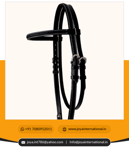 Estern eaeachter rieadstall/riridle ORSE ACK in lack with atatching lack eether folded eaving doblado - Product Image 3