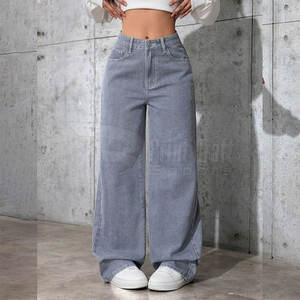 Plus Size 100% Cotton <b>Women</b> <b>Baggy</b> <b>Jeans</b> Outdoor Use Fashion Wear <b>Women</b> <b>Baggy</b> <b>Jeans</b> For Adult - Product Image 4
