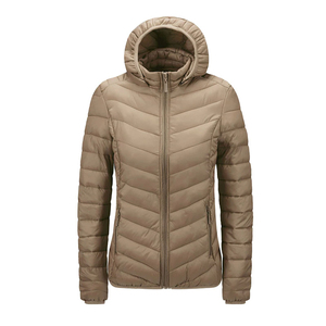 แจ็กเก็ตทรงปลาปักเป้าสำหรับผู้หญิงมีฮู้ดกันลมมีแผ่นบุฟองน้ำบางเบาสำหรับฤดูหนาวตามสั่ง - Product Image 5