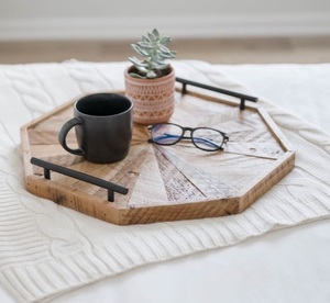 Compact Wooden Serving <b>Trays</b> with Smooth Edges and Lightweight Designs for Effortless Use During Indoor or Outdoor Events - Product Image 4