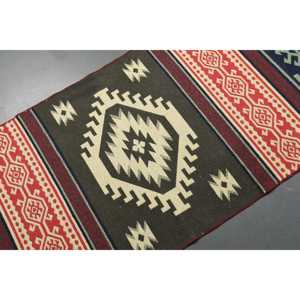 Alfombra vintage, alfombra turca de 2.6x7.9 pies, alfombra de lana con motivos de plantas y árboles en rojo y verde. - Product Image 4
