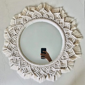 Tapiz de algodón tejido artístico para colgar en la pared de macramé bohemio, decoración del hogar hecha a mano, acento para dormitorio, sala de estar, pasillo - Product Image 6