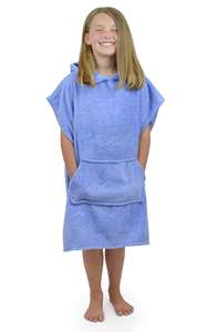Poncho de algodón grueso extra grande Toalla de playa con capucha bordada Bata de surf juvenil para niños y niñas para la temporada de otoño - Product Image 5
