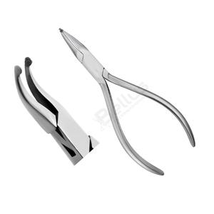 Alicates de corona de acero inoxidable, rectos y curvos, Instrumentos dentales de 14cm con punta dentada de alta precisión para ortodoncia - Product Image 5