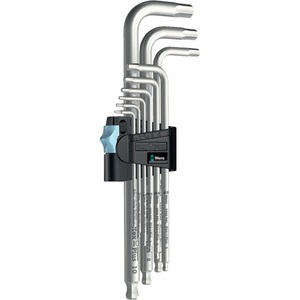 Jeu de tournevis d'angle WERA 3950 PKL/9 de 9 pièces avec support en plastique, clé en acier inoxydable de taille 1,5-10 mm, y compris des clés hexagonales - Product Image 1