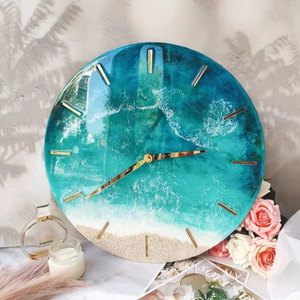 Horloges murales en résine époxy pour espaces exquis, décoration intérieure unique, cadeau, horloge murale en résine époxy océan par Antique Creation - Product Image 1