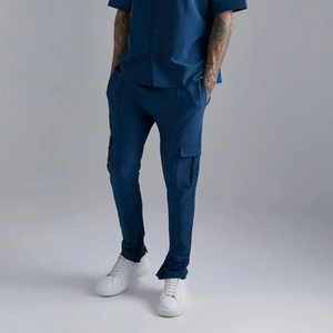 Pantalon cargo bleu foncé en nylon léger de la meilleure qualité pour hommes Style décontracté Forte demande Prix de vente bon marché Droit - Product Image 5