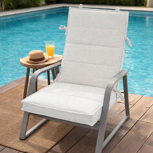 Cuscini Leggeri 120x50x6cm Idrorepellenti per Sedie da Giardino per Tutte le Stagioni con Cinghie di Fissaggio e Imbottitura in Schiuma Confortevoli - Product Image 1