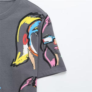 Camiseta de cuello redondo personalizada de alta calidad para mujer, transpirable, de secado rápido, estilo informal de verano, lona de algodón blanca con estampado de logotipo - Product Image 3