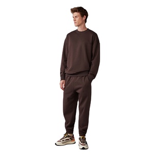 Men's High Quality 100% Cotton Embossed <b>Hoodie</b> and Sweatpants Sets Custom Print Plain Design Heavyweight Tracksuits - Product Image 1