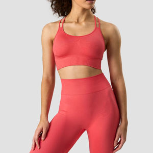 Venta al por mayor de ropa deportiva con logotipo personalizado Crop Top Gimnasio Sujetador deportivo conjunto y ropa de yoga conjunto de fitness para las mujeres - Product Image 3