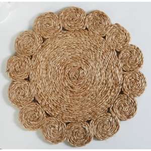 Tapis de table rond en jute naturel, tissé à la main, pour la décoration de la table de cuisine - Product Image 4