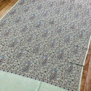 Chal de Pashmina FW hecho a mano de lujo con bordado Sozni Ambi Jamawar Motif - Product Image 4