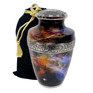 Urna de cremación de metal hecha a mano, urna de cenizas funerarias de primera calidad exportada desde la India para uso conmemorativo - Product Image 3