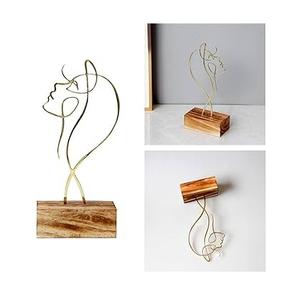 รูปปั้นโลหะดีไซน์รูปใบไม้อลูมิเนียมแข็งพร้อมการตกแต่งสีทองหรูหราบ้านและสำนักงานเครื่องประดับตั้งโต๊ะสำหรับงานเลี้ยง - Product Image 4