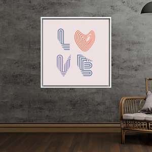 Lienzo Impreso con Arte de Amor: Tipografía Romántica Moderna para Parejas, Enmarcado en Blanco - Product Image 1