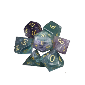 Dados de piedra de alta calidad, fluorita arcoíris, cristal natural, piedras curativas de reiki, piedras grabadas, juego de dados personalizado, cristal vikingo - Product Image 6