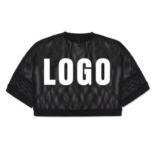 Diseño personalizado señoras Color sólido Crop Top malla camisetas mujeres Crop Tops transpirable hecho en Pakistán - Product Image 6