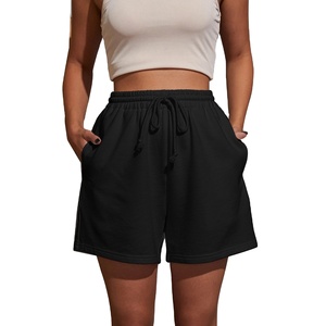 Pantalones Cortos Deportivos de Felpa 100% Algodón para Mujer, Cintura Alta, Transpirables, para Entrenamiento y Running, BY BS 2026 - Product Image 4