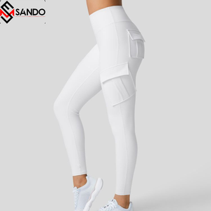 Leggings de yoga sans couture Scrunch pour femmes, ensemble de yoga avec impression numérique couleur unie, logo personnalisé XL - Product Image 5