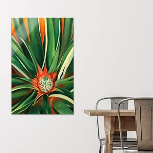 Toile imprimée : Art aux motifs de bourgeons d'ananas vibrants, décoration inspirée de Georgia O'Keeffe, verre rectangulaire - Product Image 1