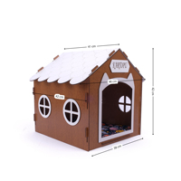 Casa para Perros de Madera Marrón Personalizada con Logotipo Impreso, Decorativa, Ligera, Plegable, para Todas las Estaciones, Moderna, para Animales Pequeños