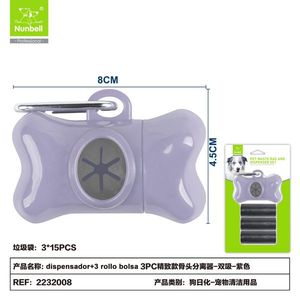 Dispenser di Sacchetti a Forma di Osso per Cani +3 ROLLOs BOLSA, per lo Smaltimento dei Rifiuti degli Animali Domestici - Product Image 1