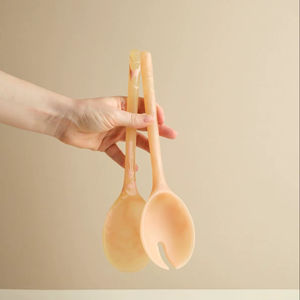 Cuillère et fourchette à salade en résine moderne de luxe avec long manche, écologiques, compatibles lave-vaisselle pour un usage domestique - Product Image 1