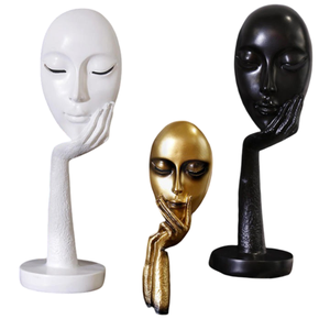 Sculptures artistiques de main et de visage de statue de penseur en métal de qualité supérieure pour la décoration moderne de la maison et du salon - Product Image 6