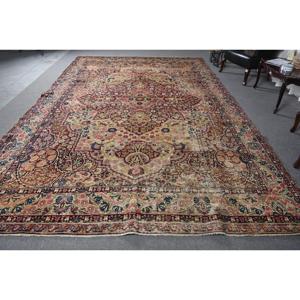 พรมวินเทจตุรกีขนาดใหญ่พิเศษ 8.9x14.1 ฟุต สีแดงน้ำเงินลายจุด - Product Image 1