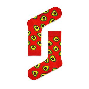 Calcetines de Malla Transpirable Coloridos con Estampado de Aguacate Rojo, Talla Única, Desechables para Uso Diario, Logotipo Personalizado para Todas las Temporadas - Product Image 1