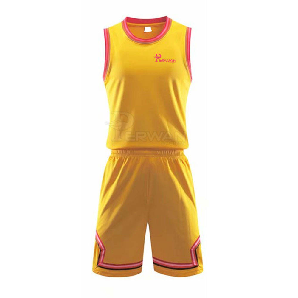 Custom Basketball Jersey Design Yellow Color Wholesale