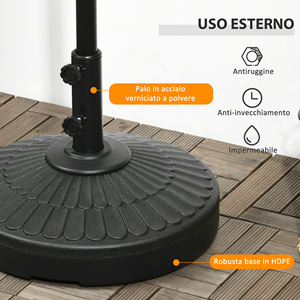 Outsunny-Base de sombrilla para jardín, diámetro 38-48mm con relleno lateral, Ø 48,5x36cm - Product Image 6