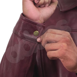 Chaqueta de cuero de motocicleta para hombre-Chaqueta de motorista de cuero genuino con estilo vintage para hombre Chaqueta de cuero ligera - Product Image 4