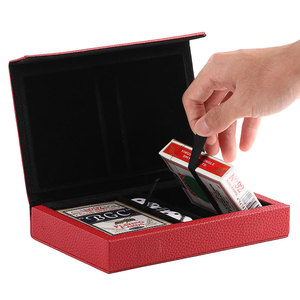 Boîte à cartes de poker en cuir véritable avec logo personnalisé, étui de haute qualité en cuir Crazy Horse pour jeu de cartes - Product Image 1