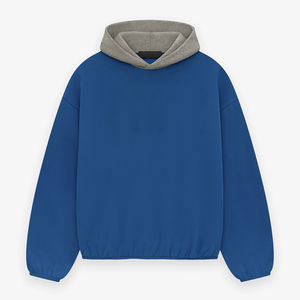 Sudadera con Capucha Azul Lisa de Invierno de Gran Tamaño y Alta Calidad 2026, Bordada, con Logotipo Personalizado, Talla Grande, 100% Algodón, Color Negro - Product Image 3